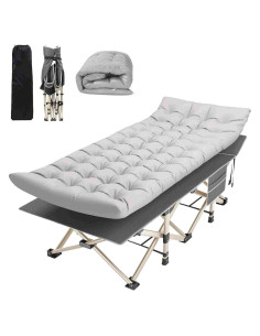 Cama de Camping Plegable SKONYON XXL 272KG con Colchón