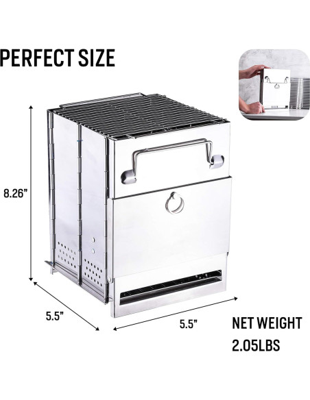 Estufa de Campamento Plegable Zento Deals Acero Inoxidable 0.93kg Estufa de Campamento Plegable Zento Deals Acero Inoxidable 0.93kg