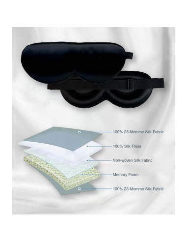 Máscara de Sueño de Seda 100% Mulberry PROMEED 23 Momme 3D