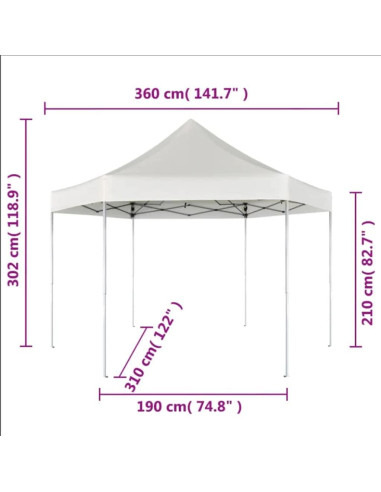 Marquesina Plegable Hexagonal ANYCHOLE 3.6m x 3.1m Gris