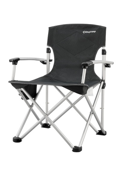Silla Plegable KingCamp con Reposabrazos y Portavasos - 136 kg Silla Plegable KingCamp con Reposabrazos y Portavasos - 136 kg