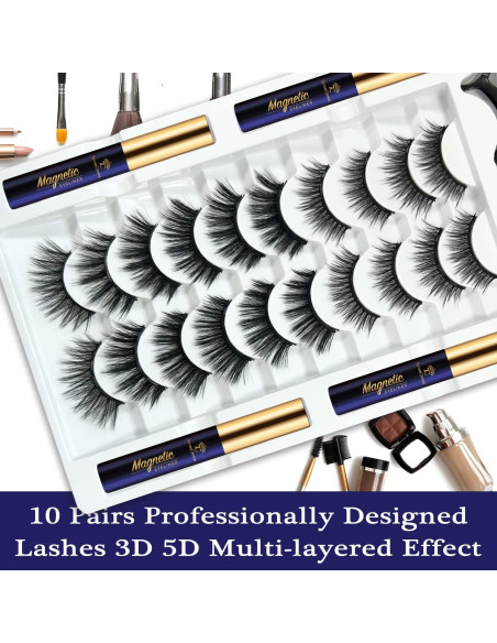 Pestañas Magnéticas 3D 7C SevenCrown - 10 Pares Reutilizables Pestañas Magnéticas 3D 7C SevenCrown - 10 Pares Reutilizables