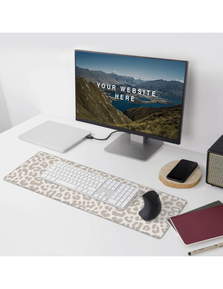 Alfombrilla de Ratón Grande PTPLMM Estampado Leopardo 80x30 cm Alfombrilla de Ratón Grande PTPLMM Estampado Leopardo 80x30 cm