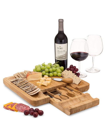 Tabla de Charcutería de Bambú Partyreal con Utensilios 33x33cm Tabla de Charcutería de Bambú Partyreal con Utensilios 33x33cm