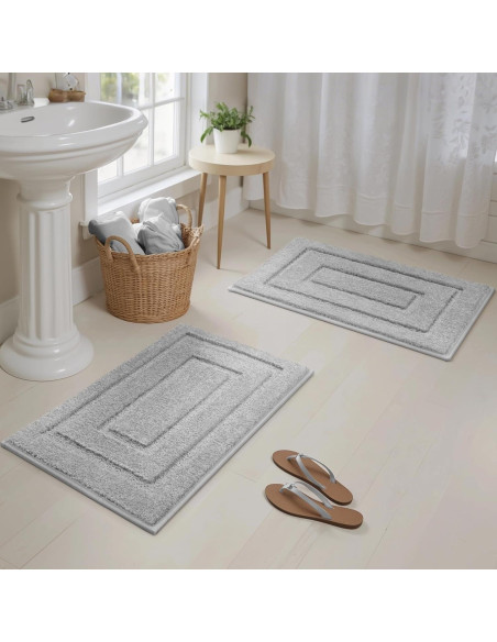 Conjunto de Alfombrillas de Baño GRANNY SAYS 2 Piezas Gris Conjunto de Alfombrillas de Baño GRANNY SAYS 2 Piezas Gris