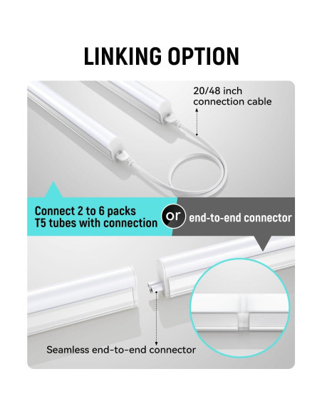 Luz LED de Taller 4FT SUNLINKCO 20W 2300LM 6500K Conectable Luz LED de Taller 4FT SUNLINKCO 20W 2300LM 6500K Conectable