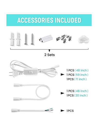 Luz LED de Taller 4FT SUNLINKCO 20W 2300LM 6500K Conectable