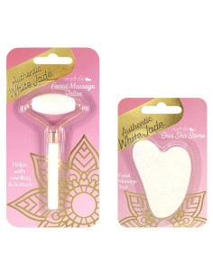 Rodillo de Jade Blanco y Gua Sha Earth & I - 2 Piezas