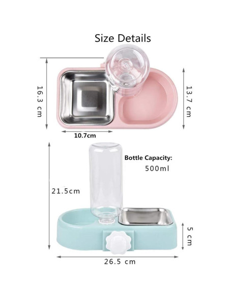 Cuenco Doble Colgante Utaomld para Perros y Gatos - Acero Inoxidable Cuenco Doble Colgante Utaomld para Perros y Gatos - Acero Inoxidable