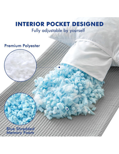 Almohada Corporal MIULEE 20x60 cm Espuma Viscoelástica Azul