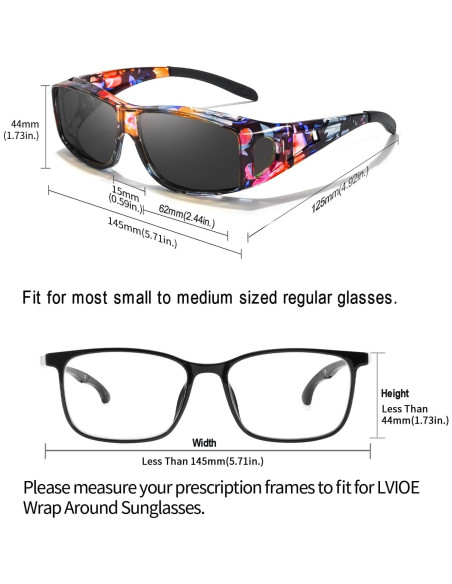 Gafas de sol polarizadas LVIOE envolventes para usar sobre gafas