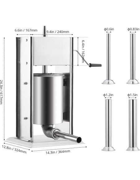 Fabricante de Salchichas GarveeTech 3L Acero Inoxidable Manual Fabricante de Salchichas GarveeTech 3L Acero Inoxidable Manual