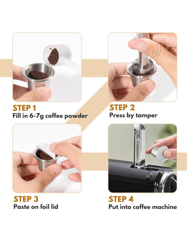 Tapas de Aluminio Reutilizables Oifyx para Nespresso 120 Unidades