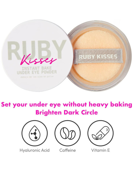 Polvo iluminador vegano Ruby Kisses Instant Bake 3.4g - Color Banana Polvo iluminador vegano Ruby Kisses Instant Bake 3.4g - Color Banana