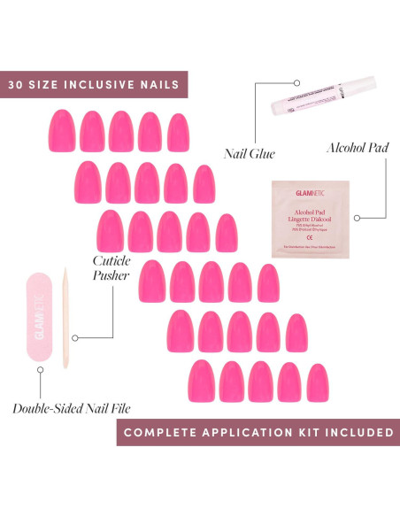 Kit de Uñas Postizas Glamnetic - Rosa Brillante y Goal Digger Kit de Uñas Postizas Glamnetic - Rosa Brillante y Goal Digger