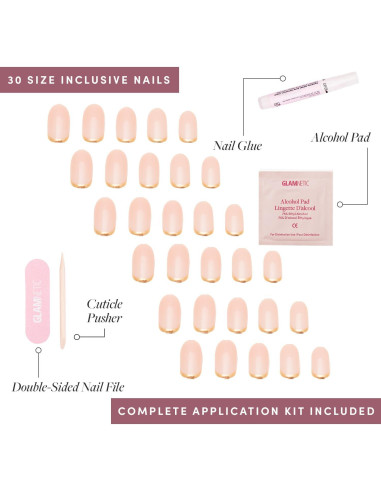 Kit de Uñas Postizas Glamnetic - Rosa Brillante y Goal Digger