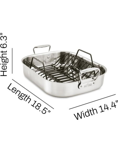 Asador de Acero Inoxidable All-Clad 33x41 cm con Rejilla
