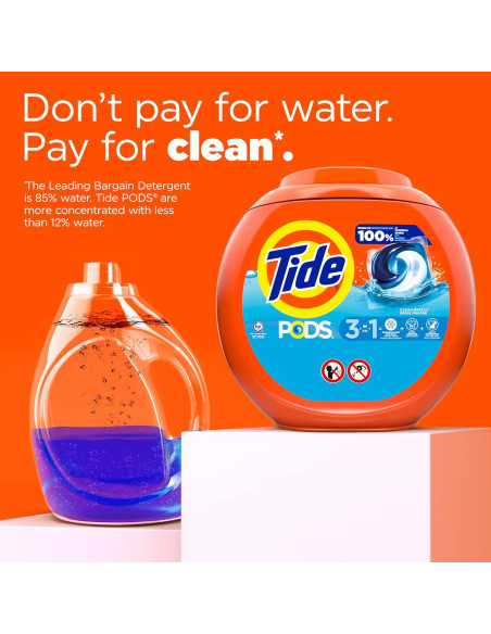 Tide PODS Jabón Detergente para Ropa 112 unidades Brisa Limpia Tide PODS Jabón Detergente para Ropa 112 unidades Brisa Limpia