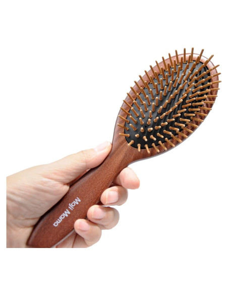 Cepillo de Pelo Ovalado Maji Mama de Madera y Bambú para Todos Cepillo de Pelo Ovalado Maji Mama de Madera y Bambú para Todos