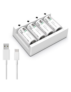 Baterías de Litio Recargables 123A KBT, 4 unidades 750mAh