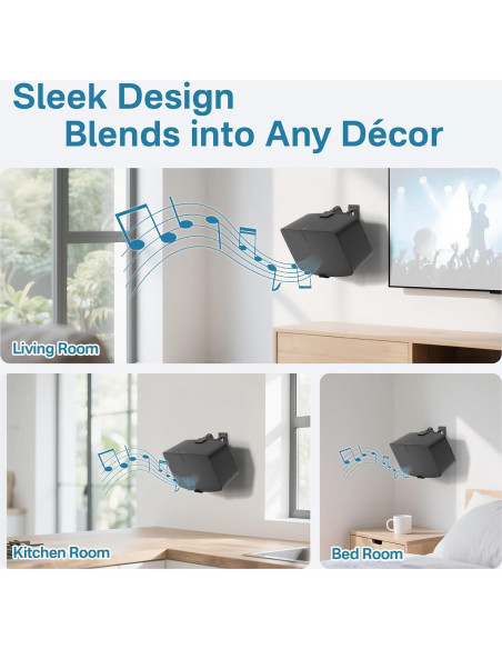Soporte de Pared Yibracki para Sonos Play 5 y Five Negro Soporte de Pared Yibracki para Sonos Play 5 y Five Negro