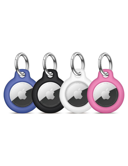 Paquete de 4 llaveros para Airtag QYQa - Funda dura y a prueba de golpes Paquete de 4 llaveros para Airtag QYQa - Funda dura y a prueba de golpes