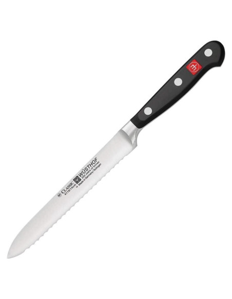 Cuchillo de Utilidad Serrado WÜSTHOF 12.7 cm Negro Cuchillo de Utilidad Serrado WÜSTHOF 12.7 cm Negro