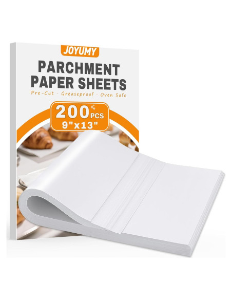 200 Hojas de Papel Pergamino Pre-Cortadas JOYUMY 23x33cm 200 Hojas de Papel Pergamino Pre-Cortadas JOYUMY 23x33cm