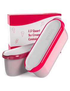 Contenedores de helado LUXAIL 1.42L 2 paquetes rojo y burdeos