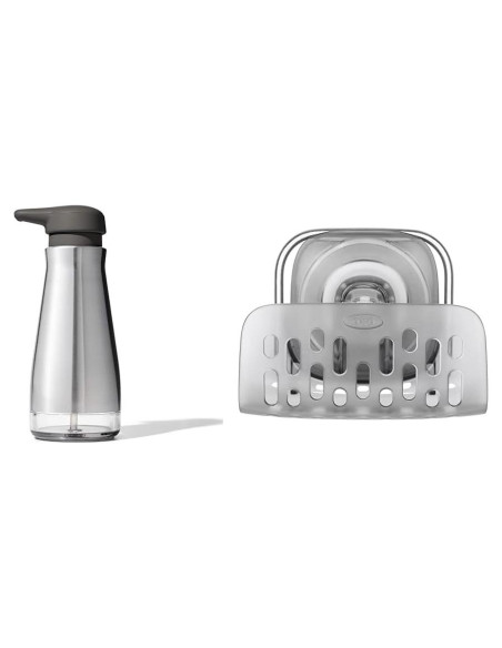 Dispensador de Jabón OXO Good Grips + Soporte de Esponja Gris Dispensador de Jabón OXO Good Grips + Soporte de Esponja Gris