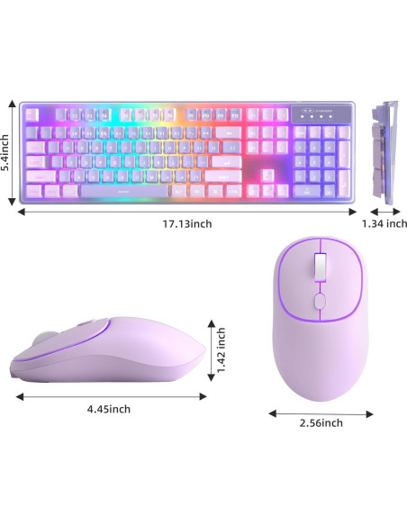 Combo Teclado y Ratón Inalámbricos MageGee V550 RGB 104 Teclas Combo Teclado y Ratón Inalámbricos MageGee V550 RGB 104 Teclas