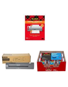 Bolsas de Laminado Térmico Scotch 200 Unidades 22.6x29 cm + Laminadora TL901X + Cinta Embalaje 6 Rollos