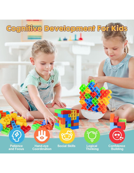 Juego de Apilamiento Tetra Tower Abigio 70 Piezas 3D Juego de Apilamiento Tetra Tower Abigio 70 Piezas 3D