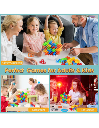Juego de Apilamiento Tetra Tower Abigio 70 Piezas 3D