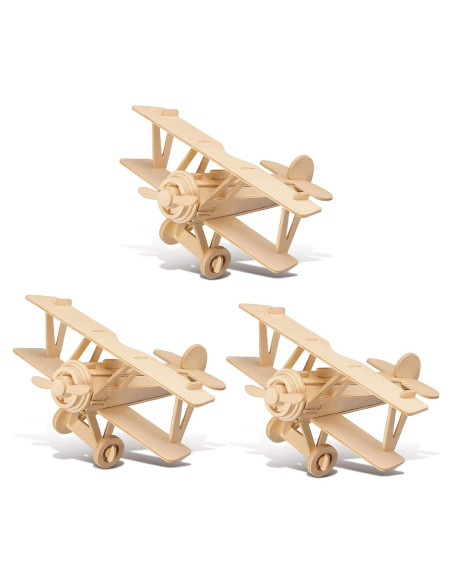 Kit de Aviones de Madera DIY TOYANDONA - 3 Piezas para Pintar Kit de Aviones de Madera DIY TOYANDONA - 3 Piezas para Pintar