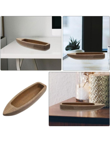 Modelo de Barco de Madera ABOOFAN 2 Pcs Canoa Decorativa