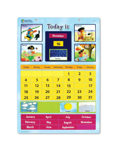 Calendario Magnético de Aprendizaje Learning Resources 51 Piezas 30.5x41.9cm