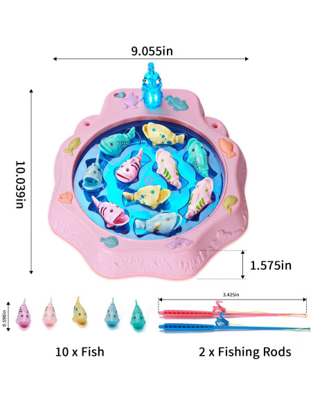 Juego de Pesca Rotatorio Pakoo con Música y 10 Peces Juego de Pesca Rotatorio Pakoo con Música y 10 Peces