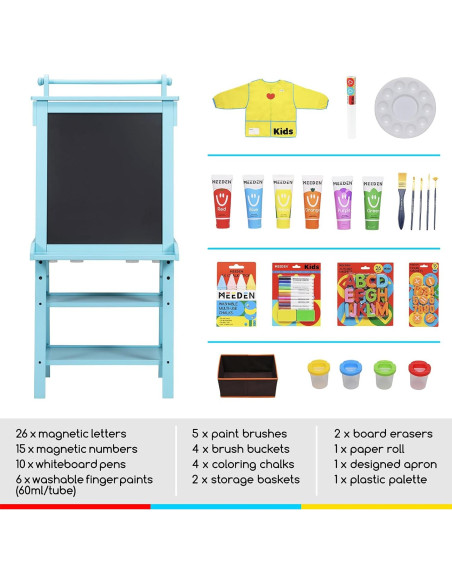 Caballete de Arte para Niños MEEDEN de Madera con Accesorios Caballete de Arte para Niños MEEDEN de Madera con Accesorios