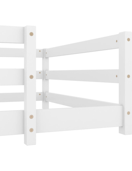 Cama de Piso Twin Bellemave con Barandillas Blanca Cama de Piso Twin Bellemave con Barandillas Blanca