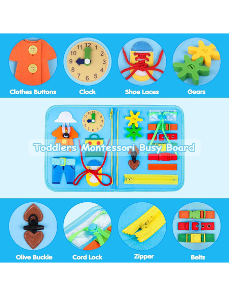 Tablero Ocupado Montessori Inzerwudi para Niños 1-4 Años Tablero Ocupado Montessori Inzerwudi para Niños 1-4 Años
