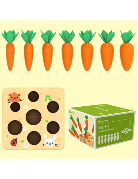 Juguetes Montessori RECHIATO Zanahoria Madera 1-5 Años Juguetes Montessori RECHIATO Zanahoria Madera 1-5 Años