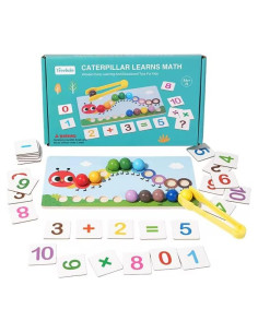 Juguete Educativo de Matemáticas Montessori Oruga Madera 25.4x20.3cm