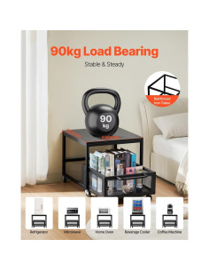 Soporte para Mini Nevera VEVOR con Carrito Móvil Negro 90 kg 2