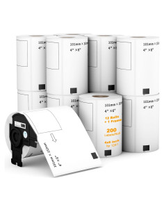 Etiquetas Térmicas Labelebal DK-1241 4" x 6" 12 Rollos 2400 Etiquetas