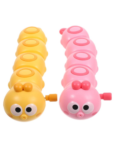 Oruga de Cuerda Mecánica BESPORTBLE 2 Piezas Rosa Amarillo