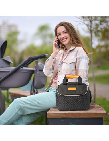 Bolsa para Extractor de Leche CarryWise Negra 6 Botellas