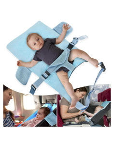 Cama de avión portátil LoTanop para bebés 1-12 meses azul