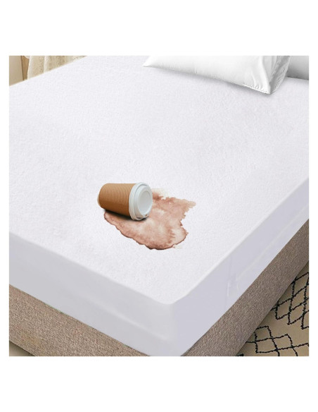 Funda de Colchón Impermeable King Winkaura 203x193cm 46cm Profundidad Funda de Colchón Impermeable King Winkaura 203x193cm 46cm Profundidad