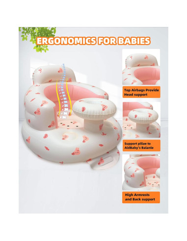 Asiento Inflable para Bebés AGITVPS con Bandeja y Bomba - 0.57 kg
